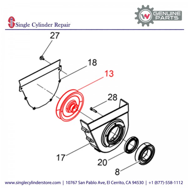 Wacker 5000129844 V-belt pulley