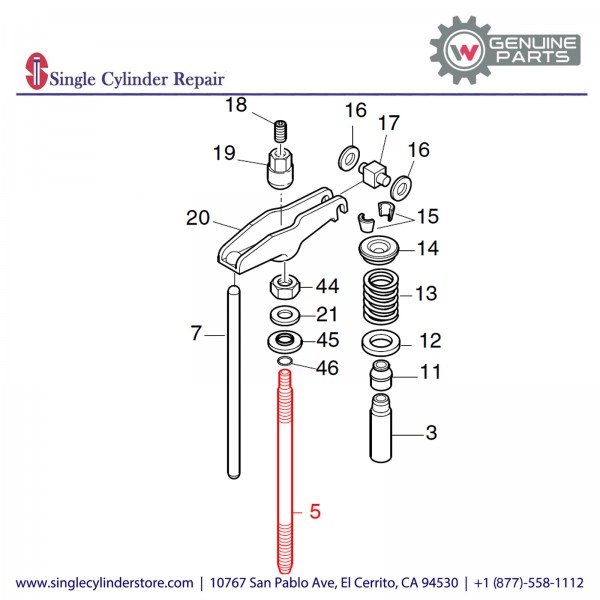 Wacker 5000151271 STUD-HEAD CYLINDER 141MM