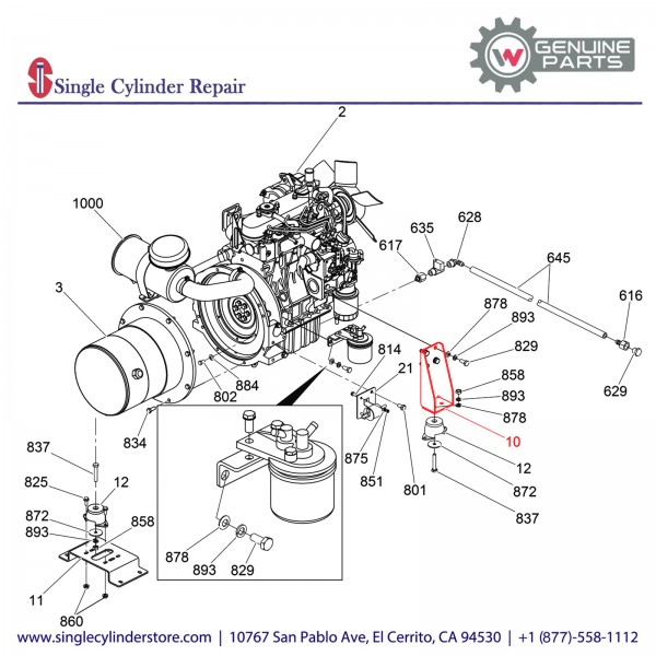 Wacker 5000173413 Bracket Engine