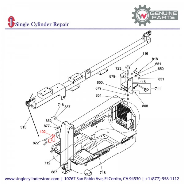 Wacker 5000173809 Bracket Tower Lock