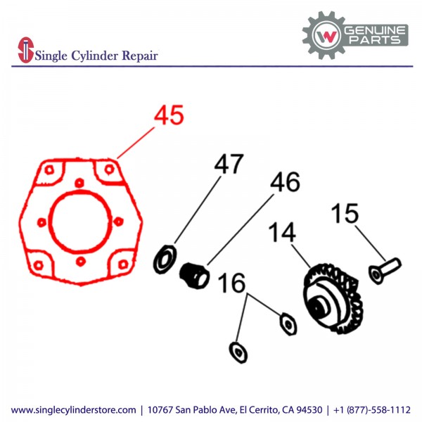 Wacker 5000215168 Hydraulic pump adapter