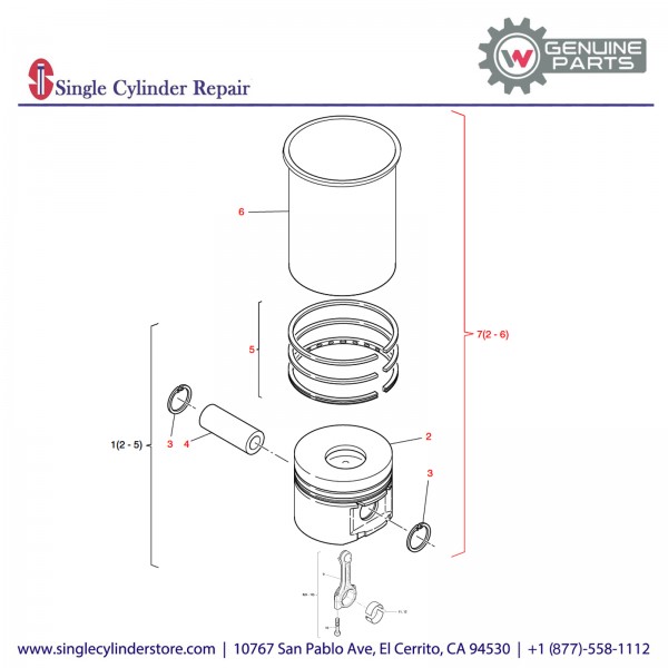 Wacker 5000227669 Cylinder With Piston