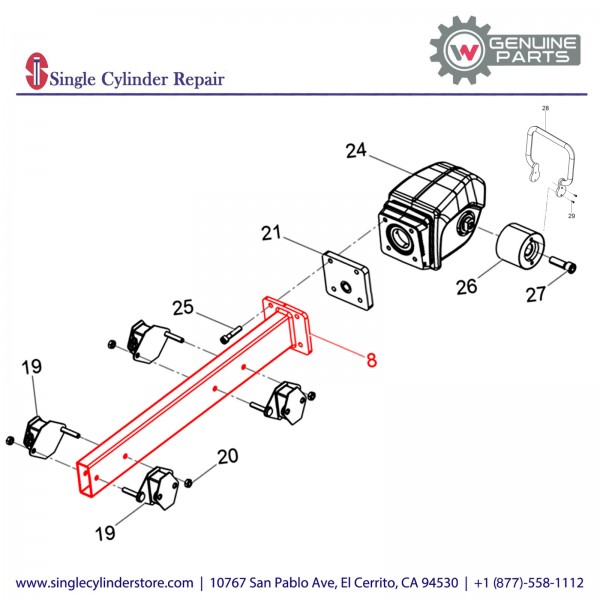 Wacker 5100005106 square tube cpl