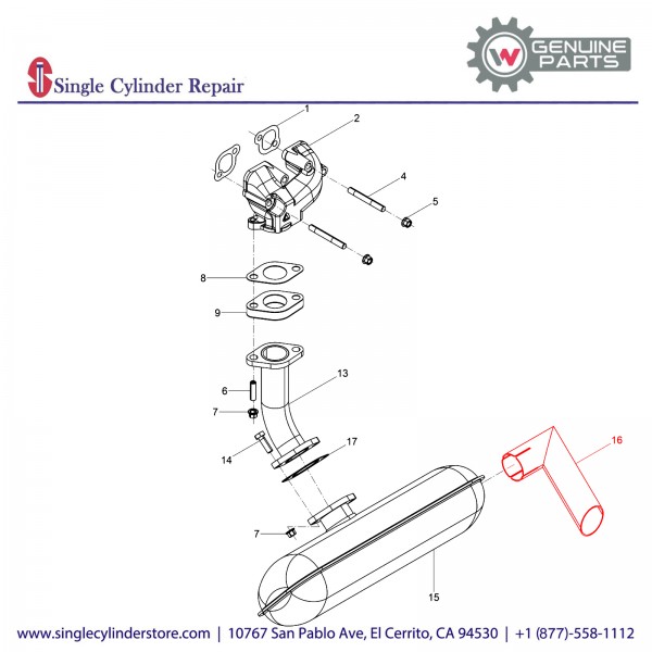 Wacker 5100005702 Exhaust Pipe End