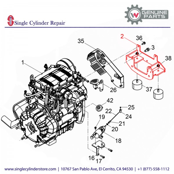 Wacker 5100005758 Engine Support cpl