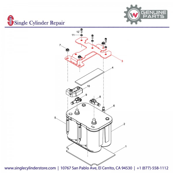 Wacker 5100005937 Battery Mounting cpl