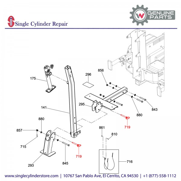 Wacker 5100021203 Pin Hitch, 5/8 X 4-1/2 