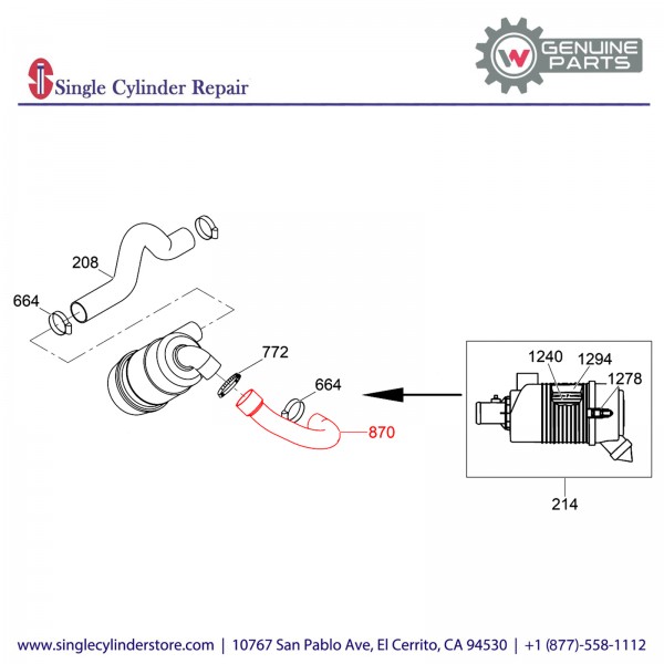 Wacker 5200015685 Intake manifold hose