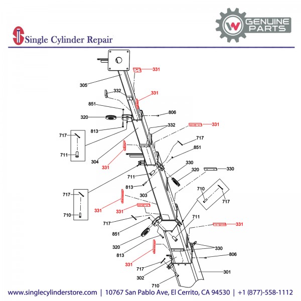 Wacker 5200018475 Guide Tower Pad 5/16 LT-V