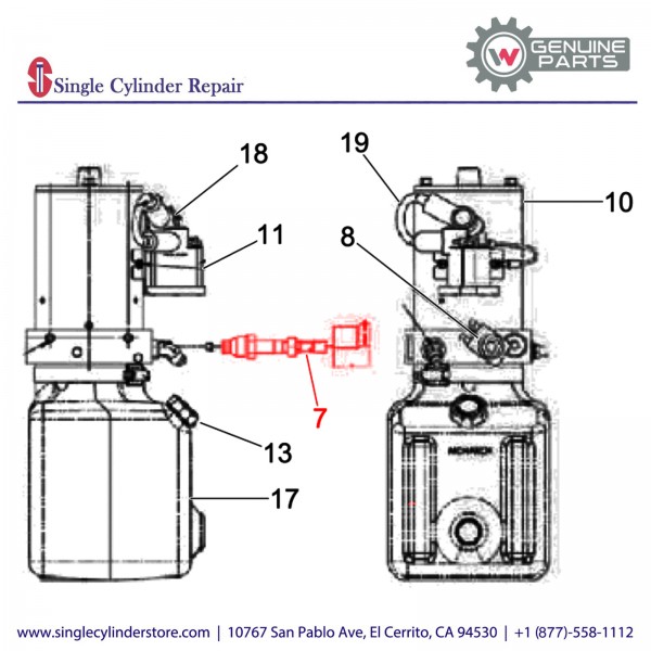 Wacker 5200022569 Poppet Cartridge Bucher HPU