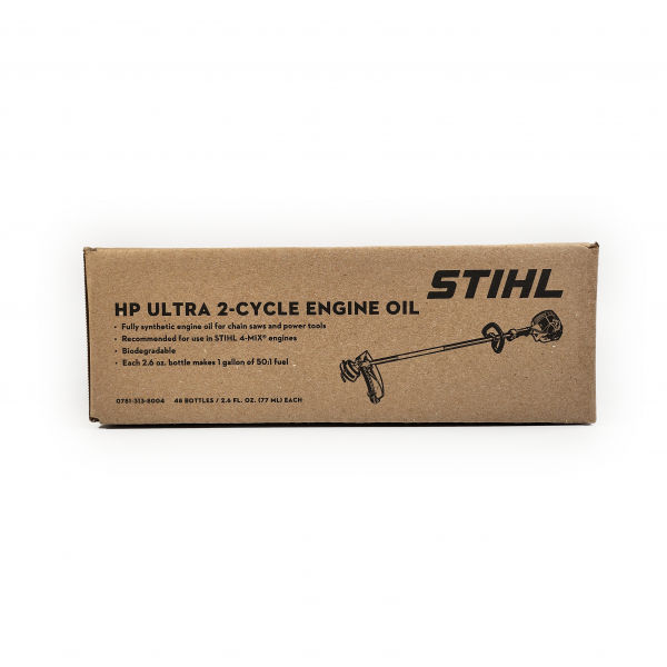 HP Ultra Fully Synthetic 2-Cycle Engine Oil-2.6Oz Mix Bottle 0781-313-8004 Compatible with Stihl, Husqvarna, Echo and Many More, OEM (2.6 ounces box of 48)