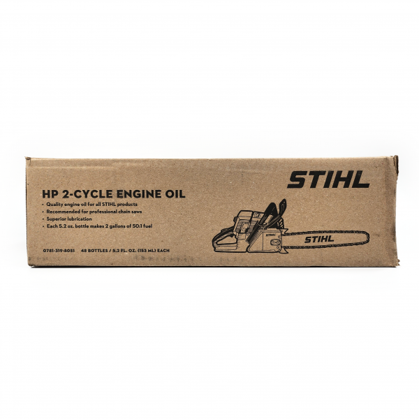 HP Quality 2-Cycle Engine Oil-5.2oz Mix Bottle 0781-319-8051 Compatible with Stihl, Husqvarna, Echo and Many More, OEM (5.2 ounce bottle, Box of 48)