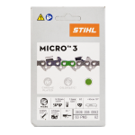 STIHL 18" Chainsaw Chain 0.375" Pitch (3/8P), 0.050" Gauge, 62 Drive Link, Picco Micro 3 (63PM3 62) 3636-005-0062