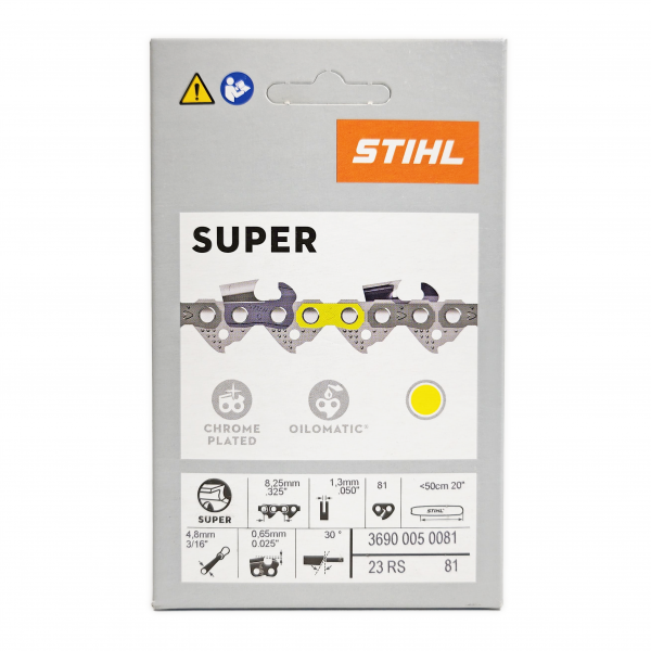 STIHL 20" Chainsaw Chain .325" Pitch, .050 Gauge, 81 Drive Link, Rapid Super For STIHL 026, MS260, MS261, MS270, MS271, MS290, MS291 Chainsaw 3690-005-0081