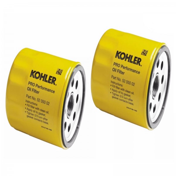 Kohler 52 050 02-S1 Engine Oil Filter Extra Capacity For M18 - M20, CV1 (2 Pack)