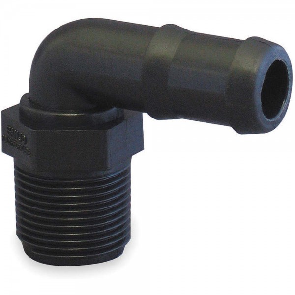 Pressure Pro HB-038-90 Poly Hose Barb 3/8" Pipe x 3/8" Barb 90°