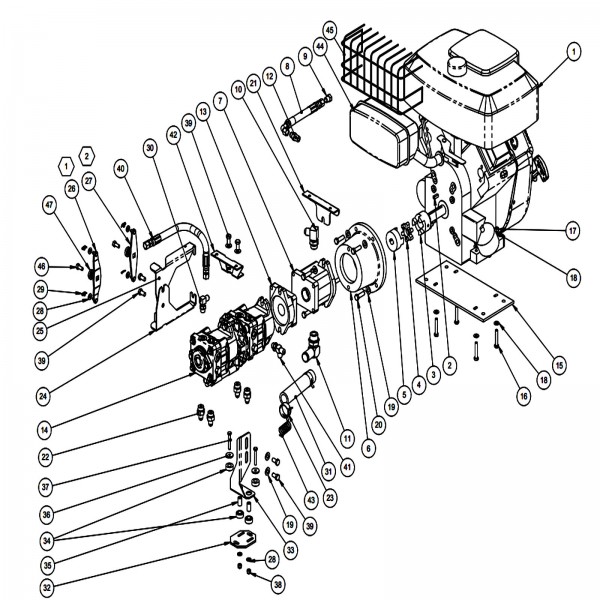 Barreto 00330-B18-T Engine & Pumps Assembly 18 Hp Briggs