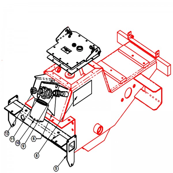 Barreto 10532 Tiller Body, Red, 1320/1620