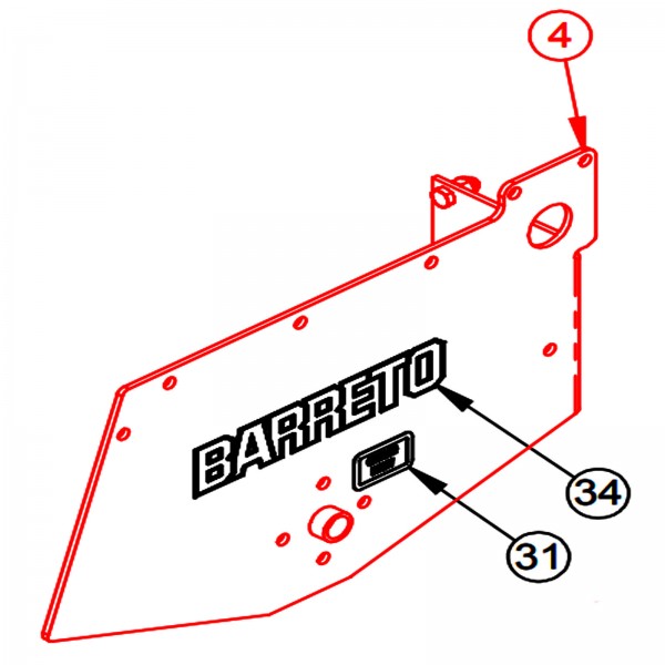 Barreto 10538 Rh Side Plate, Tine Section