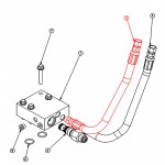 Barreto 11990 Hose, Unloader / W. Motor, Rear or Hose, Seq. 3 / Wheel Motor B