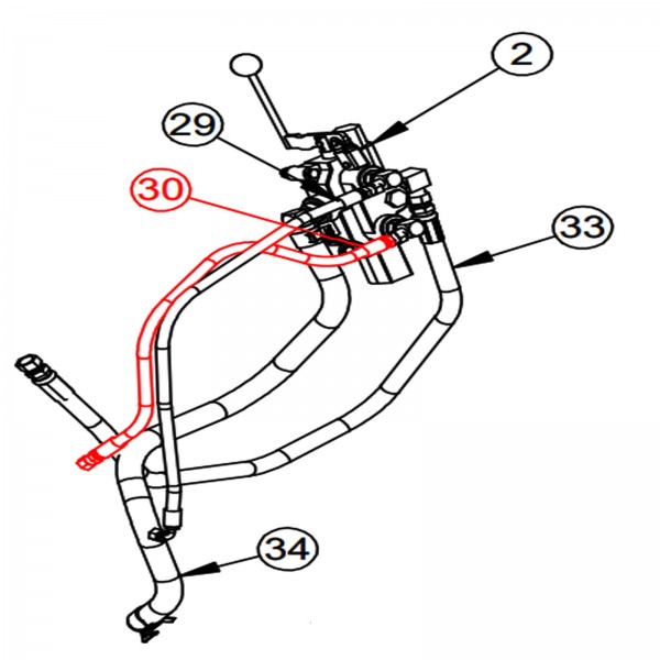 Barreto 12827 Hose, Cyl Valve B - Cb-V2, Tk-Rtn