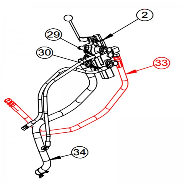 Barreto 12908 Hose, Chain Valve / Cyl. Valve