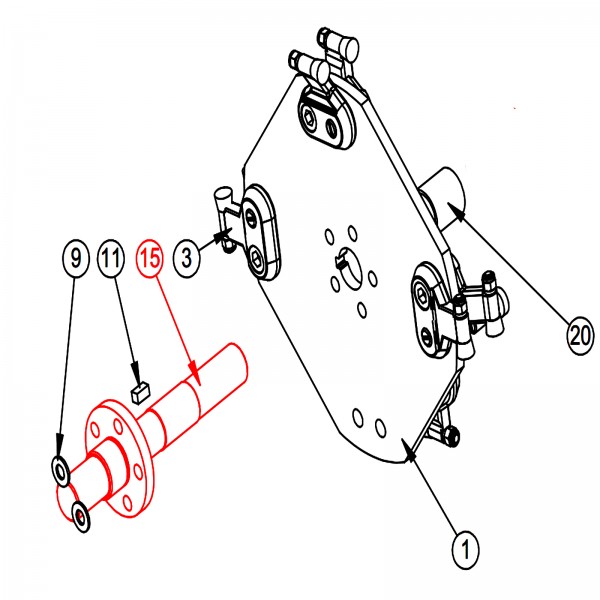 Barreto 14032 Wheel Shaft