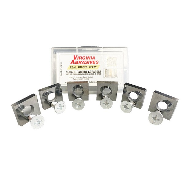 Virginia Abrasives 421-80001 Square Carbide Scraper Replacements (6/Box)