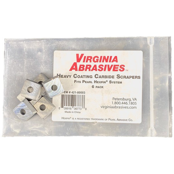 Virginia Abrasives 421-80003 Carbide Scraper - Aggressive (6/Box)