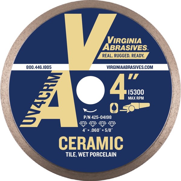 Virginia Abrasives 425-03103 Blade 8" STD SD CR Wet Ceram/Porc