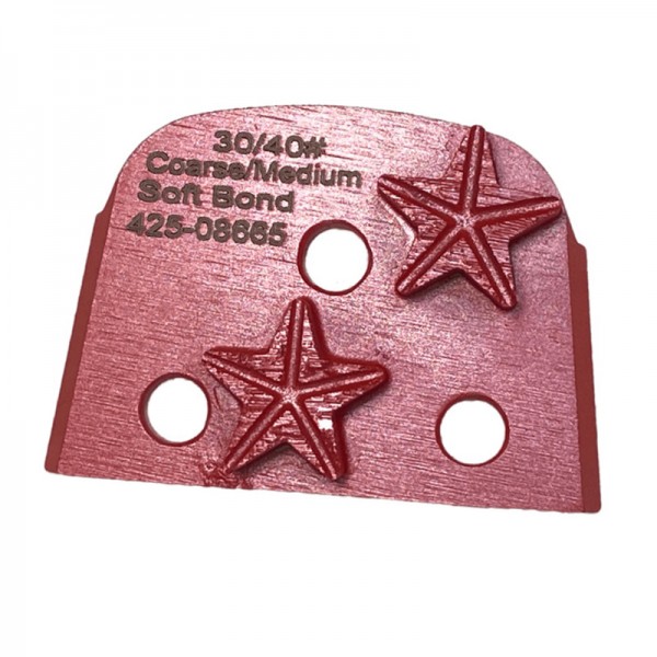 Virginia Abrasives 425-08665 Double Star Soft Bond, 30/40 Coarse/Medium Grinder Tooling, Red, 3/Box