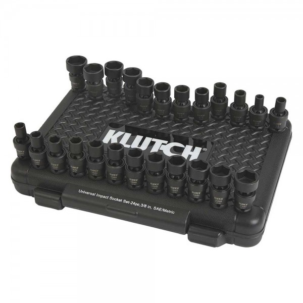 Klutch 54415 Universal Joint Impact Socket Set 3/8-In. SAE & Metric