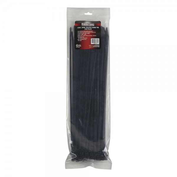 Ironton 980171 Multi-Pack Cable Zip Ties 100-Pk 14-In. L x .189-In. W 50-Lb. Tensile Strength Black