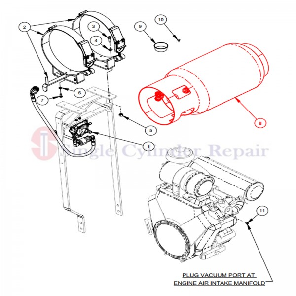 Diamond Product 2505190 Cylinder, Propane 33.5 Lbs, Horizontal Mount