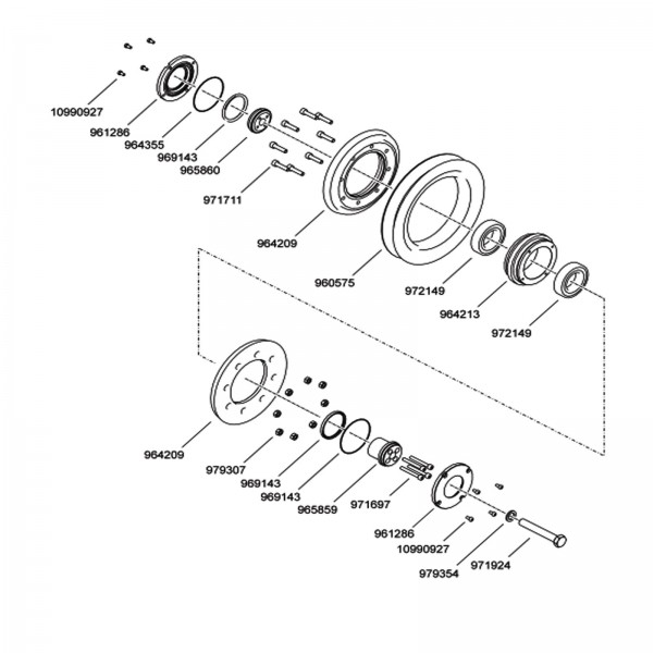 Diamond Products 3402126 Pulley,Complete 8"Idler (With Thru Hole)