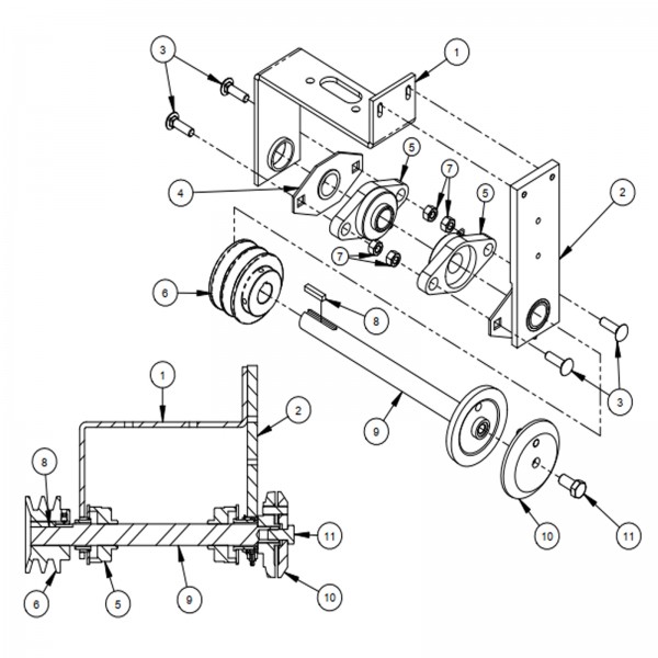 Diamond Products 6030455 Blade Shaft Assy,blk Saw CC800M Block Saw