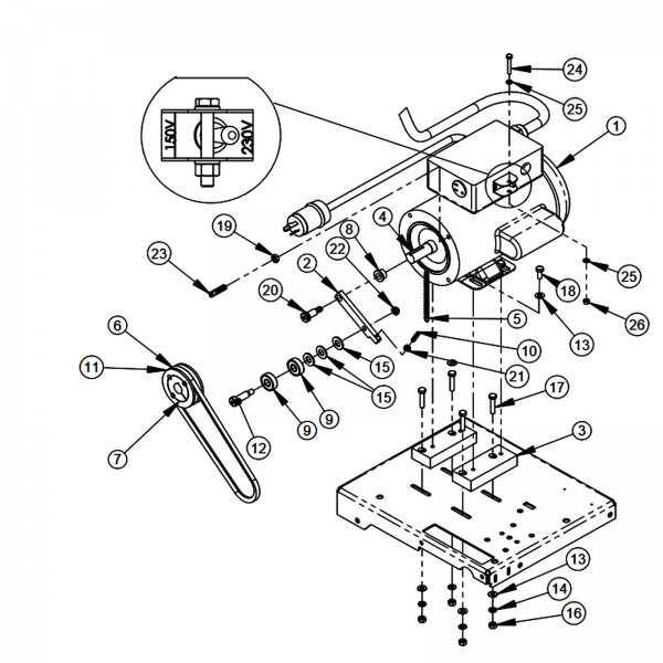 Diamond Products 6040819 Electric Motor Assembly -230v