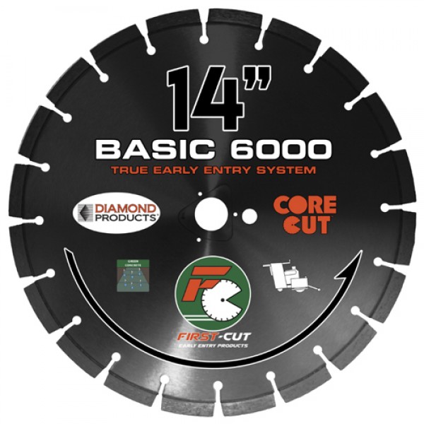 Diamond Products CBFC08100MPKB6 8" X .100 X 1" Basic First-Cut Early Entry Blade With Triangle Knockout & Skid Plate Basic6000 Bond, 64207