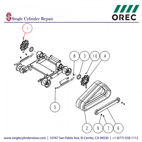 Orec 0282-31310 Sprocket Pin 10X50 