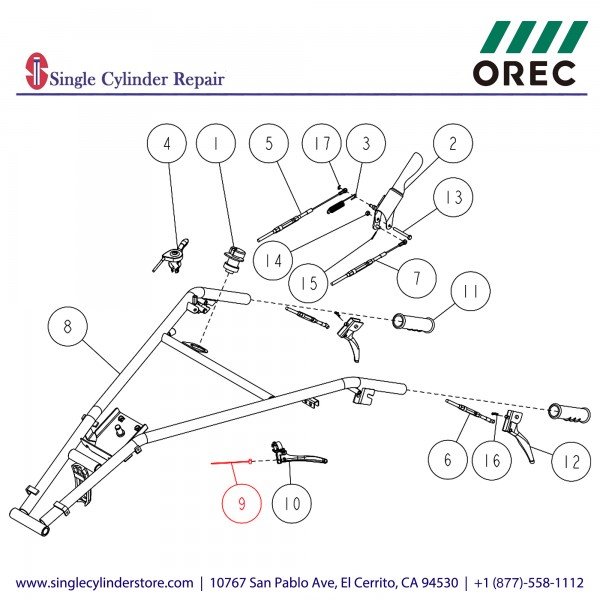 Orec 83-1110-965-20 Cable, Handle Up/Down 