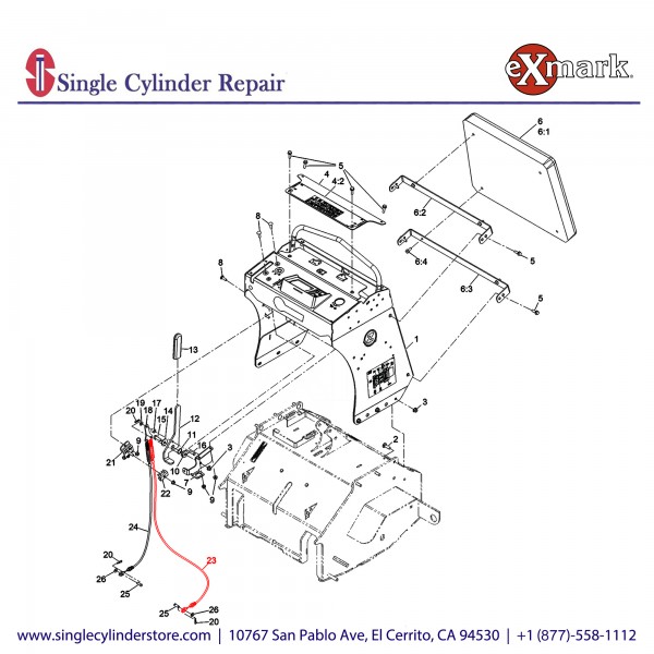 Exmark 135-0081 CABLE BRAKE, LEFT HAND