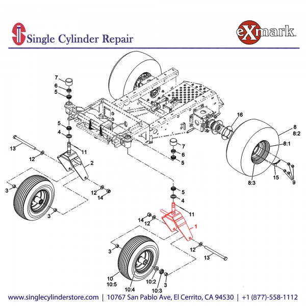 Exmark 135-5441-01 CASTER-LT