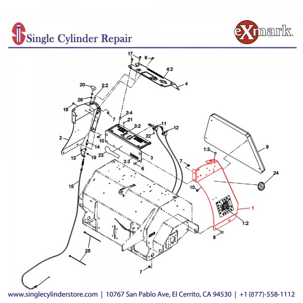 Exmark 135-5945 PANEL SIDE, LEFT HAND