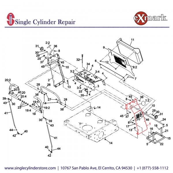 Exmark 142-3161 PANEL TOWER, LEFT HAND