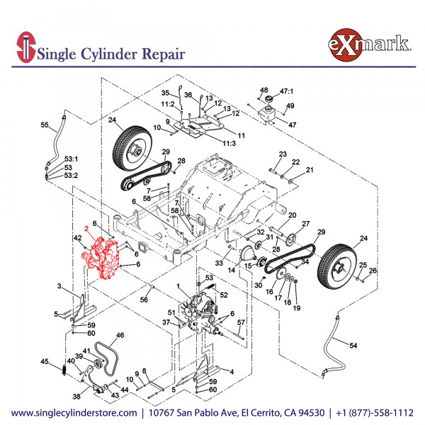 Exmark 142-6971 HYDRO ZT3100, Right Hand