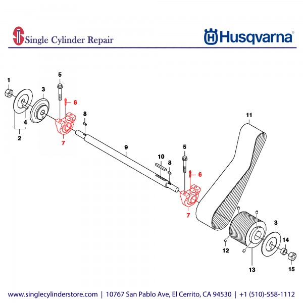 Husqvarna BEARING: BALL 1.438" w/ZERK 542183145