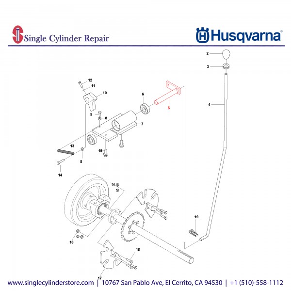 Husqvarna Construction 542183979 DOG SHAFT WELD BLACK 