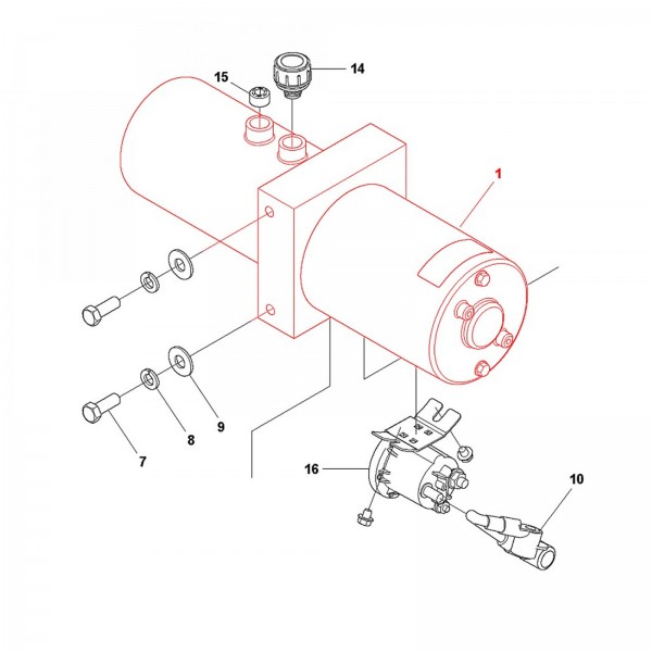 Husqvarna Construction 501626101 HYD LIFT PUMP, 12V DC, MTE 