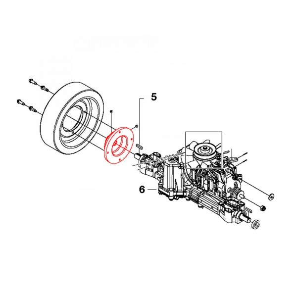 Husqvarna Construction 541207234 HUB, WHEEL, MACHINING, BLACK 