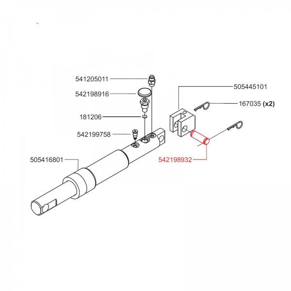 Husqvarna 542198932 Pin, Cylinder - Rear .75 Dia x 2.25